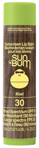 Sun Bum sunscreen lip balm stick with kiwi flavor on a white background